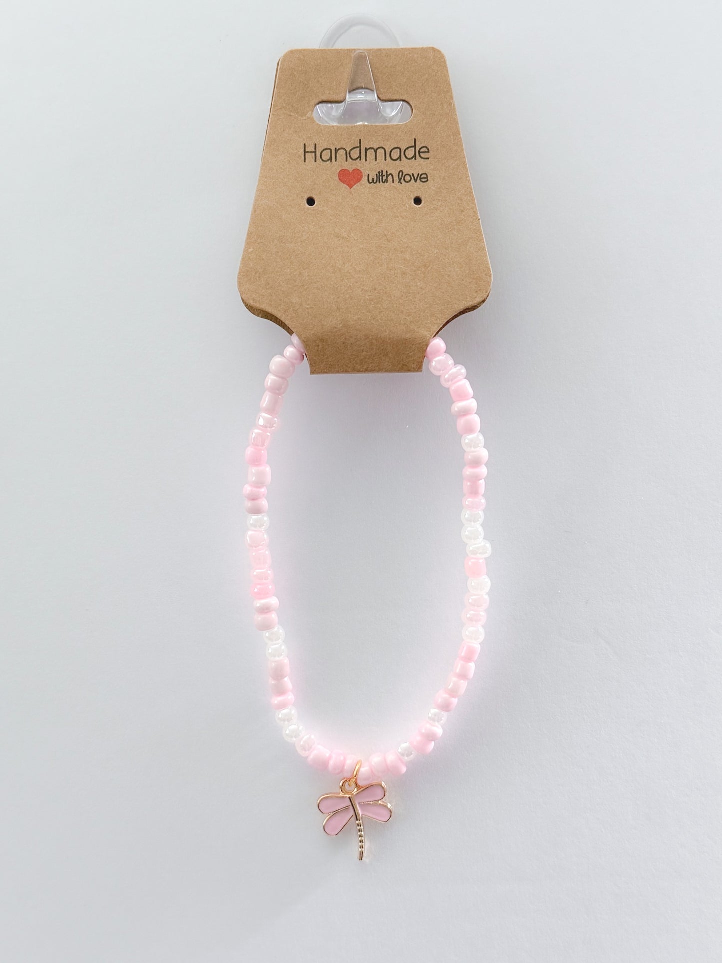 Pink Dragonfly Charm Bracelet