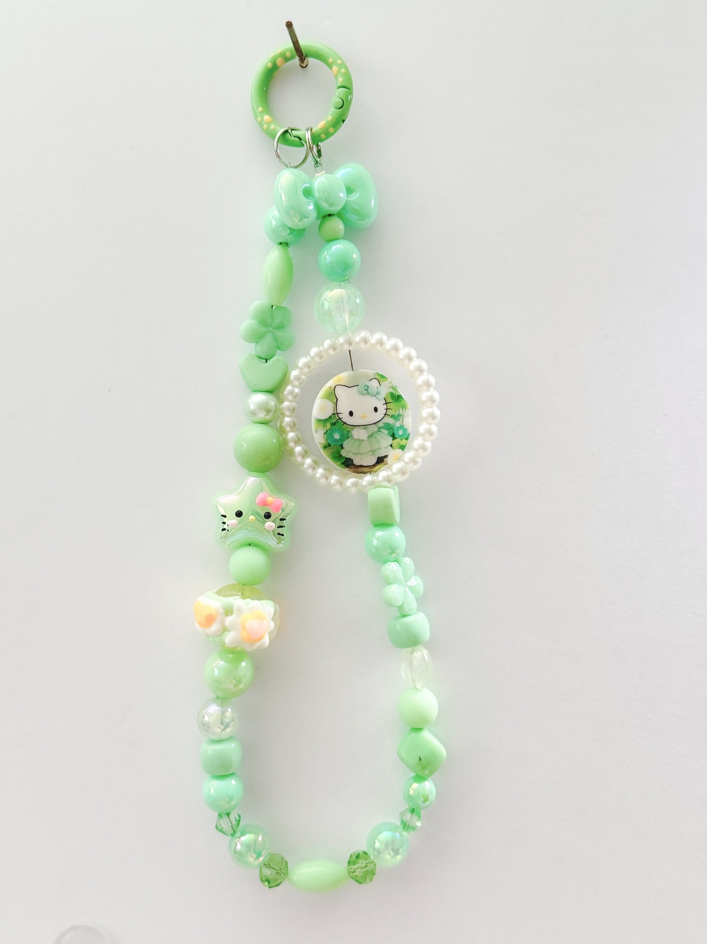 Lucky Clover Kitty Keychain