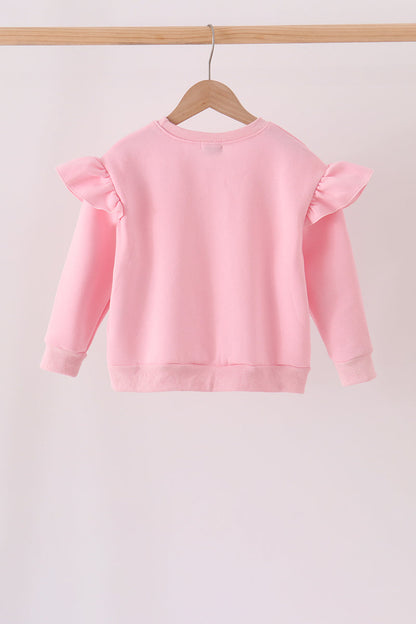 Pink bow sequin mom&me sweatshirt