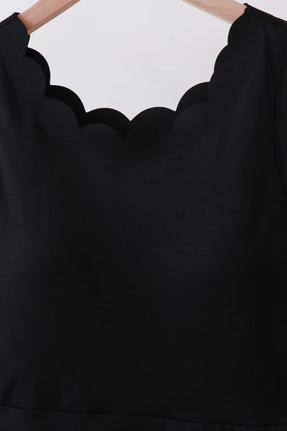 Black scalloped active  mom&me dress