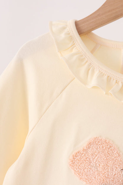 Cream Football French Knot Ruffle Dress