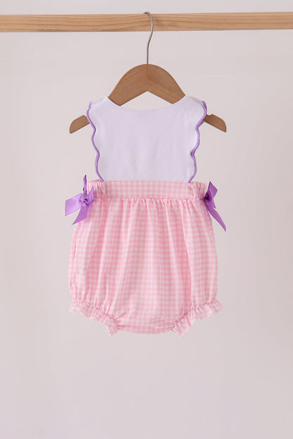 Pink Puppy Pumpkin Applique Bow Bubble