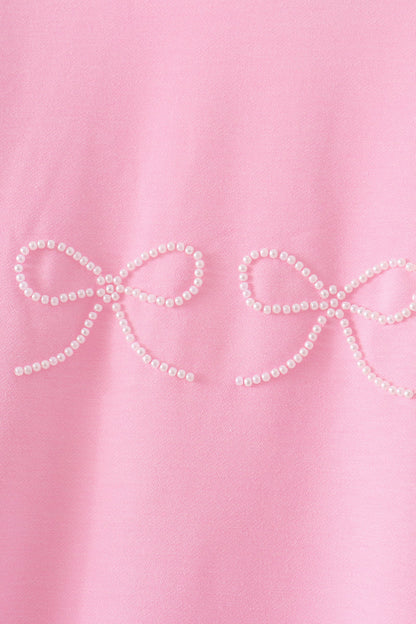 Pink bow pearl mom&me sweatshirt