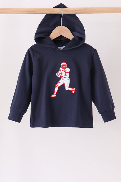 Navy Football Embroidery Hoodie