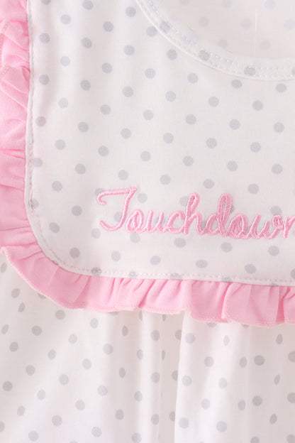 Pink Football Applique Ruffle Shorts Set