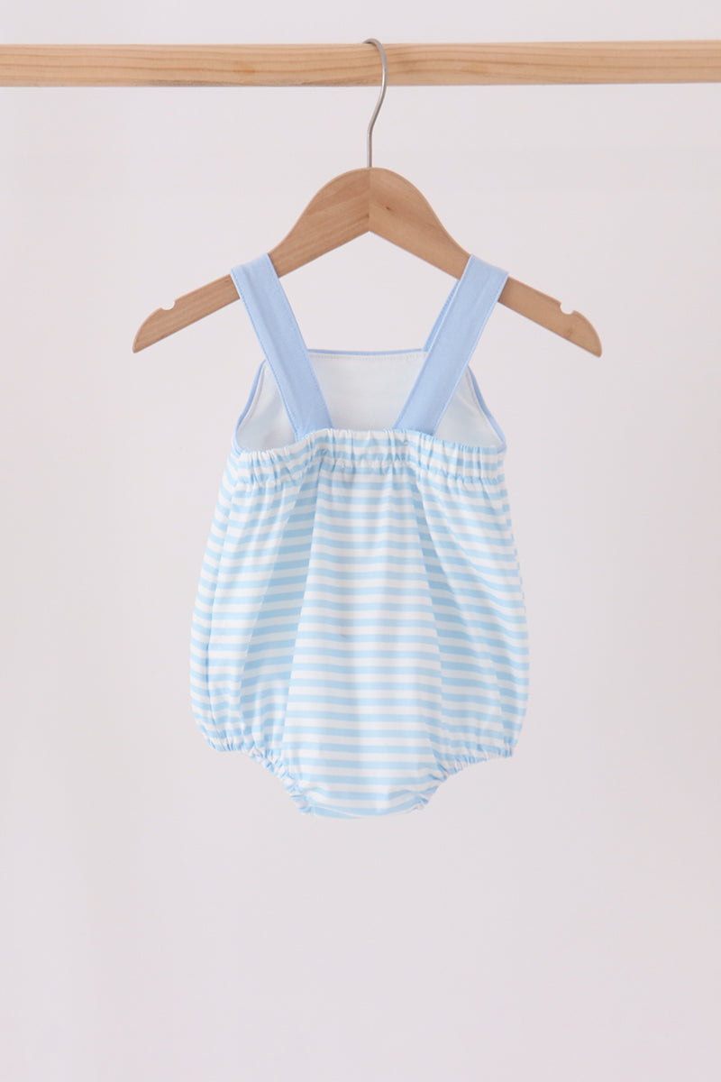 Blue Football Applique Bubble