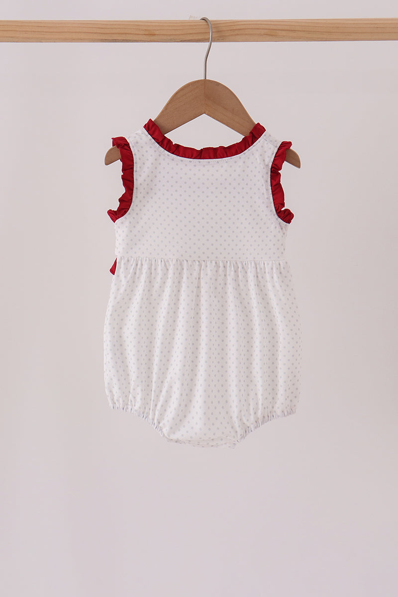 Red Alabama Roll Tide Embroidery Ruffle Bubble