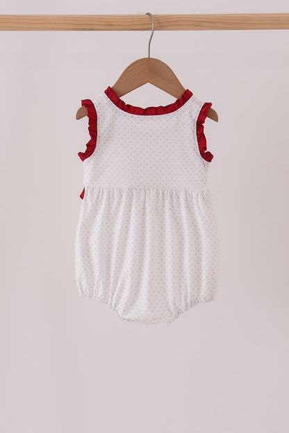 Red Alabama Roll Tide Embroidery Ruffle Bubble