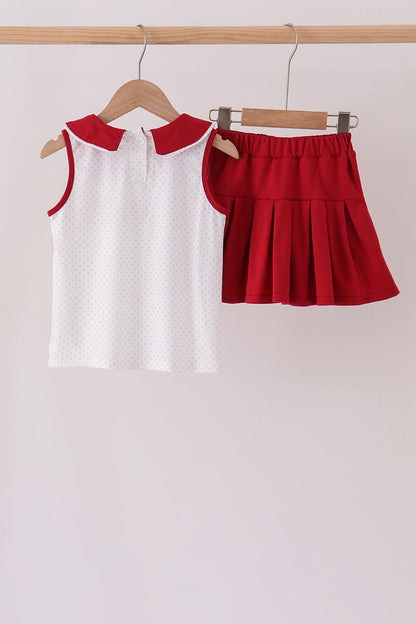 Red Alabama Roll Tide Embroidery Skorts Set