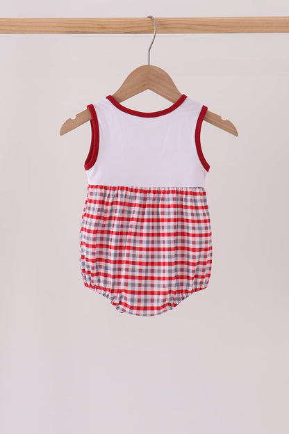 Red Alabama Roll Tide Embroidery Plaid Bubble