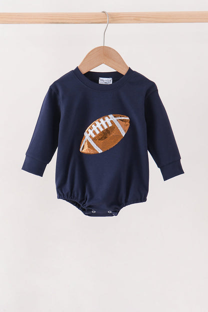 Navy football sequin bubble