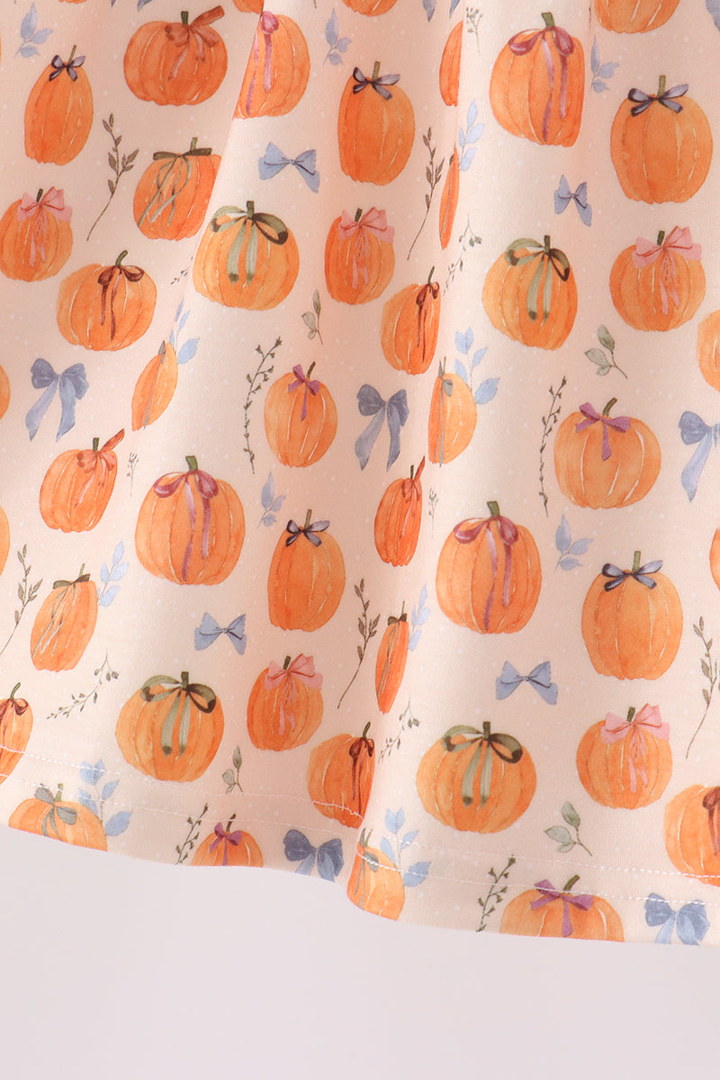 Pumpkin Bow Ruffle Pants Set