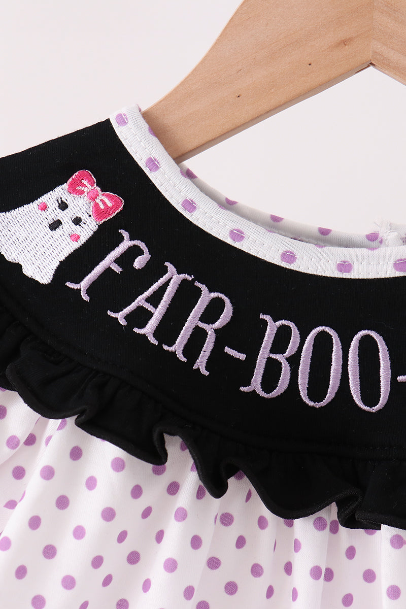 Black Ghost Embroidery Pants Set