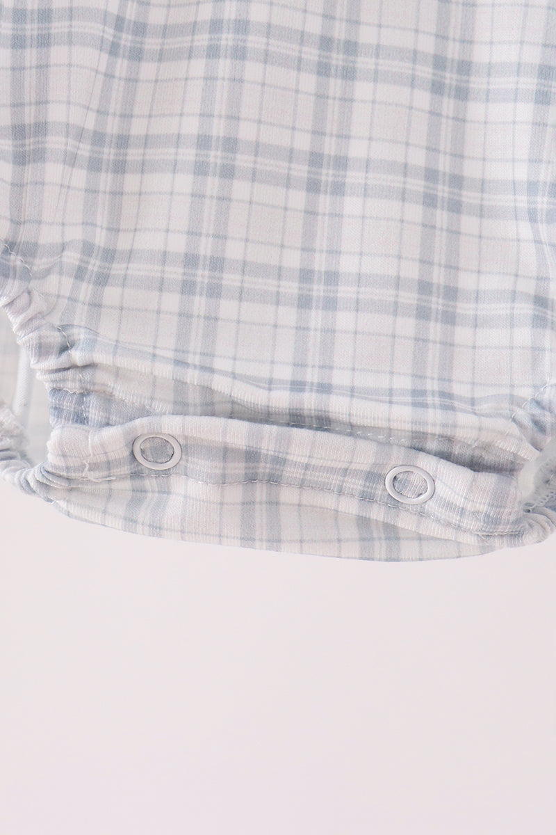 Teal pocket plaid bubble