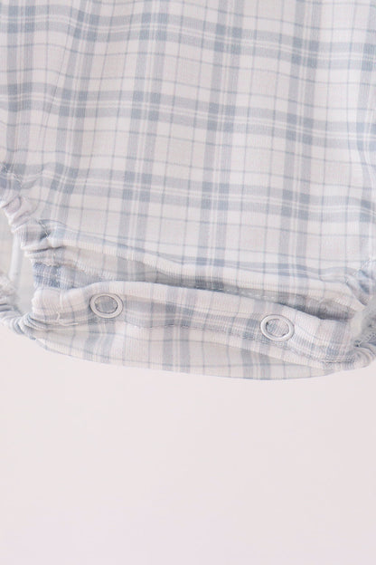 Teal pocket plaid bubble