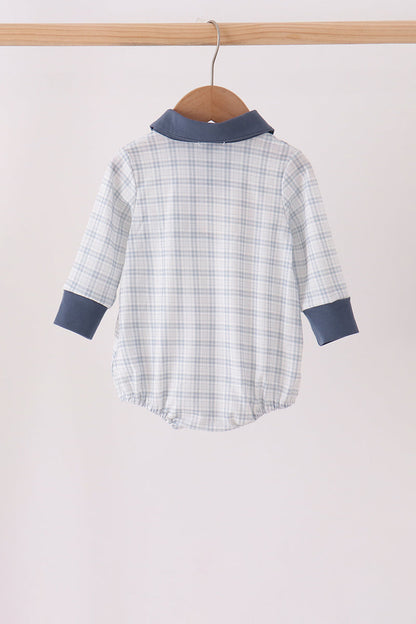 Teal pocket plaid bubble
