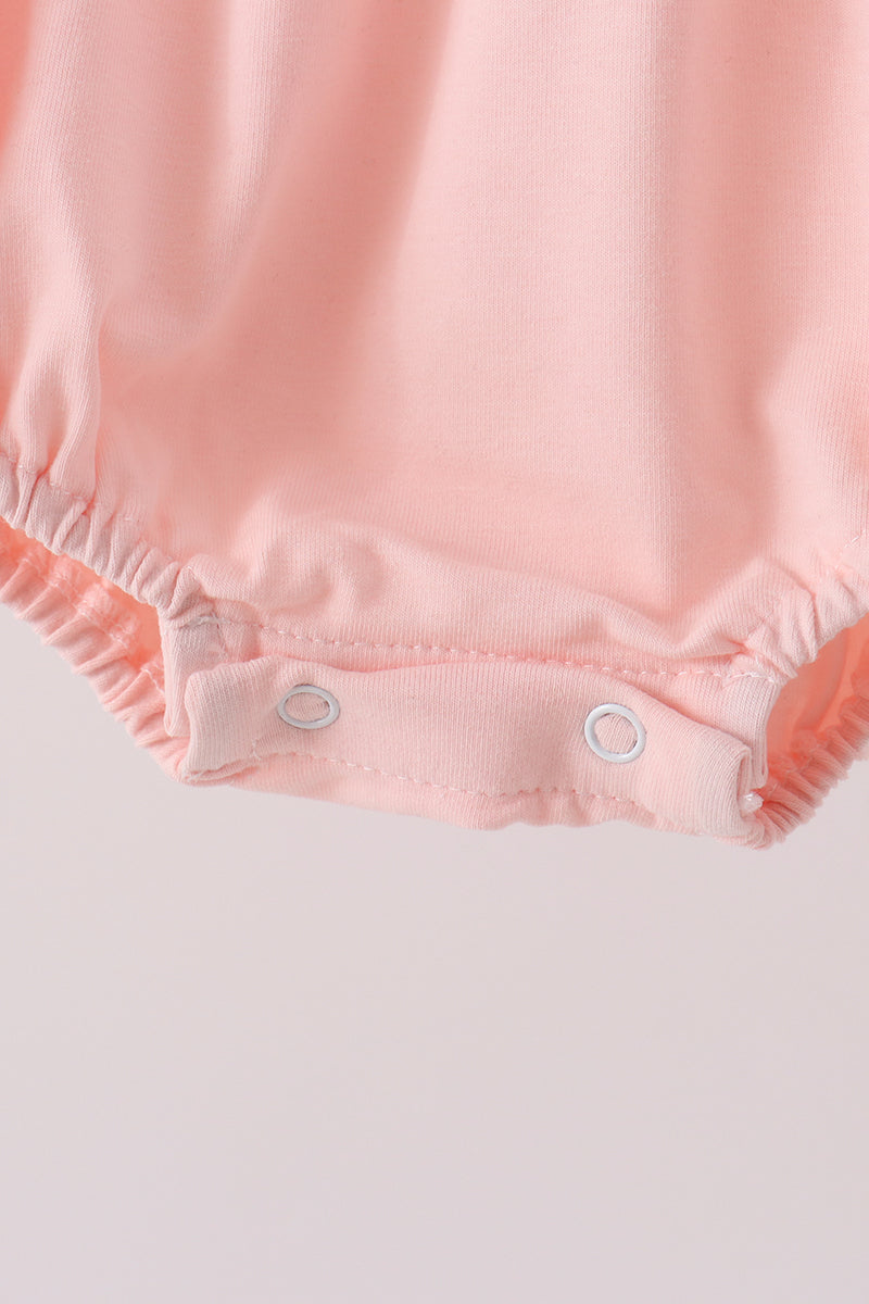 Pink Ghost Embroidery Ruffle Bubble