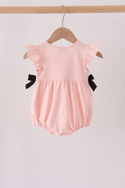 Pink Ghost Embroidery Ruffle Bubble