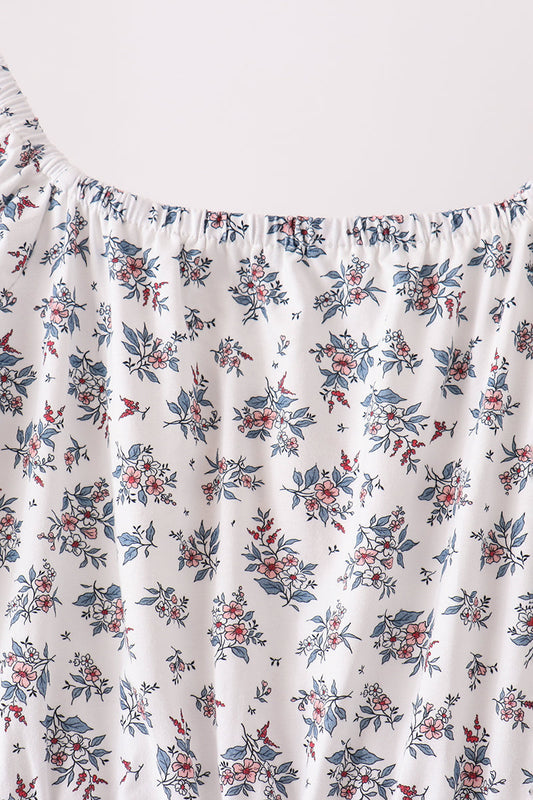 Teal floral mom dress