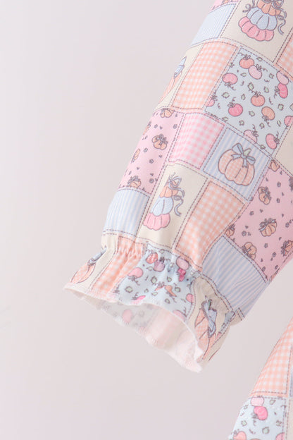Pink pumpkin ruffle bloomer set