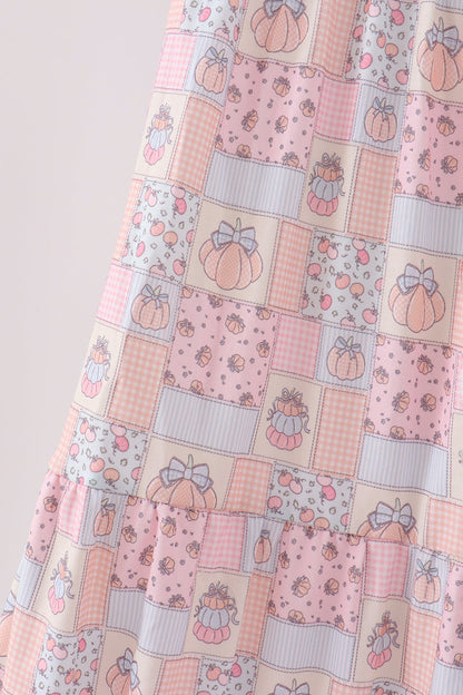 Pink pumpkin smocked mom&me dress
