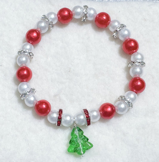 Red and Pearl Christmas Tree
