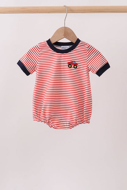 Red Stripe Car Embroidered Bubble