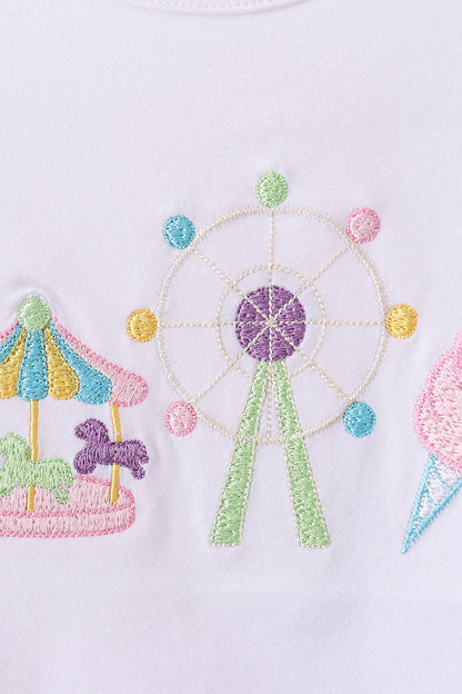 Carousel Embroidered Skorts Set