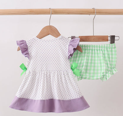 Enchanted Sisters French Knot Ruffle Bloomer Set