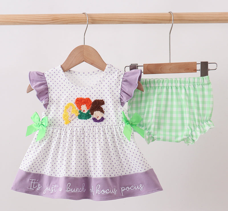 Enchanted Sisters French Knot Ruffle Bloomer Set