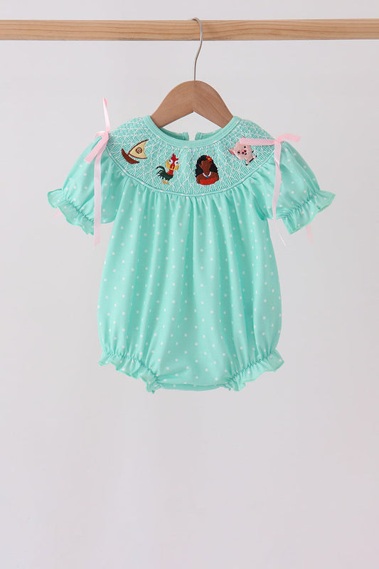 Green Character Smocked Bubble